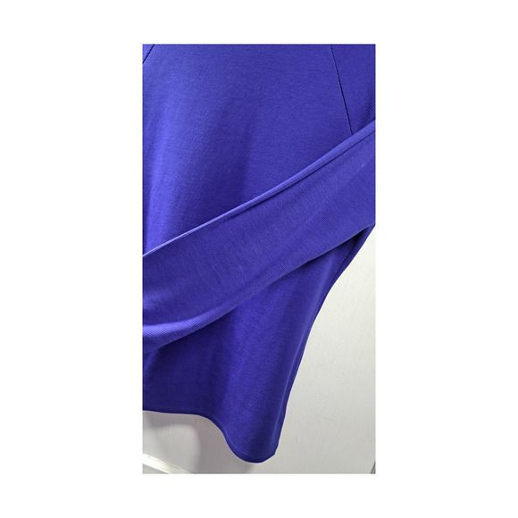 Rafaella Zipper Collar Sweater. Medium Long Sleeve in Royal Blue. Cotton Spandex - Picture 6 of 8